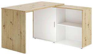 PSACÍ STŮL S ÚLOŽNÝM PROSTOREM, bílá, dub artisan, 119/124/75 cm MID.YOU, Online Only