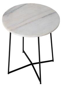 Bloomingville, Odkládací stolek Anou s mramorovou deskou P.31cm| bílá,černá