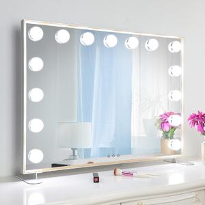MMIRO, Hollywoodské make-up zrcadlo s osvětlením L621, 75 x 56 cm | stříbrná L621
