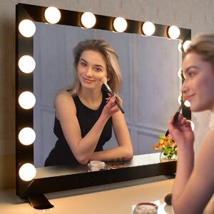 MMIRO, Hollywoodské make-up zrcadlo s osvětlením L611B, 68 x 56 cm | černá