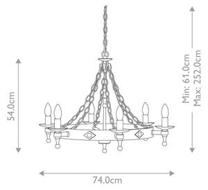 Elstead WR6-GRAPHITE - Lustr na řetězu WARWICK 6xE14/60W/230V