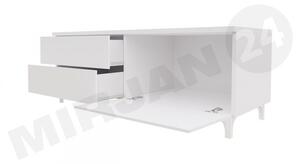 TV stolek Cleo XI-W Double L+P, Barva: bílá / bílý lesk Mirjan24 5902928370553