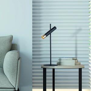Searchlight EU31653-1BK Stolní reflektorová LED lampa CYLINDER zlato-černá
