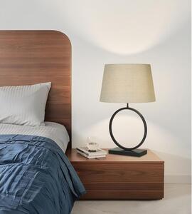 Searchlight EU93101NA Velká stolní lampa ELEGANT černá & stínidlo NATURAL