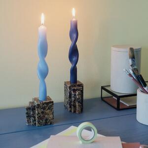 Broste, Sada kroucených svíček Twist, 2ks, v.23 cm | krémová 40910013