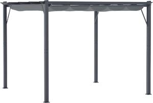 Outsunny Pergola – zahradní altán s posuvnou stechou, 3 x 3 m, hliník, edá