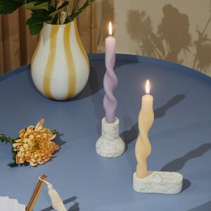Broste, Sada kroucených svíček Twist, 2ks, v.23 cm | krémová 40910013