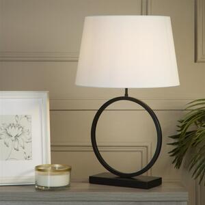 Searchlight EU93101WH Velká stolní lampa ELEGANT černá & BÍLÉ stínidlo