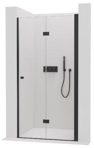 Cerano Volpe, skládací sprchové dveře 90x190 cm, 6mm čiré sklo, černý profil, CER-CER-423331