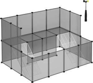 SONGMICS Ohrádka pro drobná zvířata Femino 143x108 cm šedá