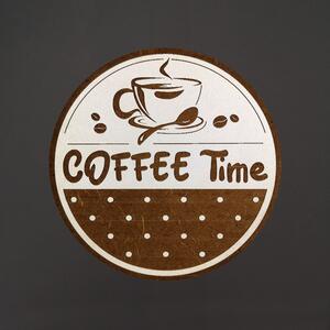 AMADEA Dřevěný podtácek kulatý Káva text "Coffee Time", průměr 10,5 cm, český výrobek