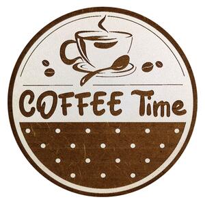 AMADEA Dřevěný podtácek kulatý Káva text "Coffee Time", průměr 10,5 cm, český výrobek