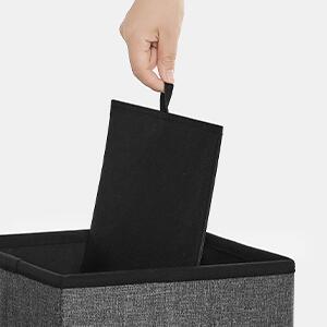 SONGMICS Taburet s úložným prostorem Nestro 30 cm šedý