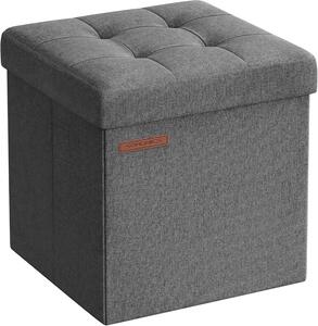 SONGMICS Taburet s úložným prostorem Nestro 30 cm šedý