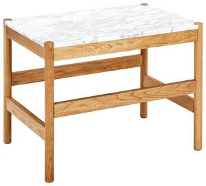 KONFERENČNÍ STOLEK, přírodní barvy, bílá, dřevo, kámen, 60/42/40 cm MID.YOU, Online Only