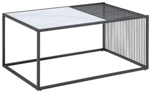 KONFERENČNÍ STOLEK, černá, bílá, kov, sklo, 90/60/40 cm Livetastic, Online Only