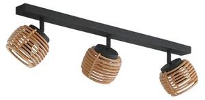 Lindby - Ediz 3 Stropní Lampa dřevo/Černá