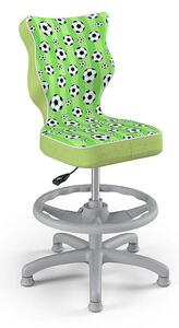PETIT Dětská otočná židle s podnožkou, pro děti o výšce 119-142 cm, s fotbalovým vzorem | Entelo