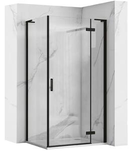 Rea Hugo, sprchová kabina 90(dveře)x80(stěna)x200,5 cm, černá matná, KPL-45222