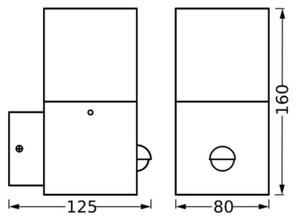 Ledvance - Venkovní nástěnné svítidlo se senzorem FIGO SQUARE 1xE27/20W/230V