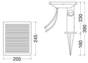 Ledvance - Hybridní solární panel ENDURA 24W/12V 2000 mAh IP67