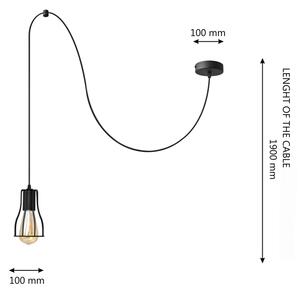 Lustr na lanku TUBE 1xE27/15W/230V černá