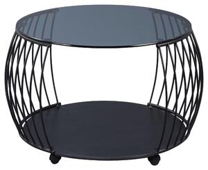 KONFERENČNÍ STOLEK, šedá, černá, sklo, 70/70/45 cm Boxxx, Online Only