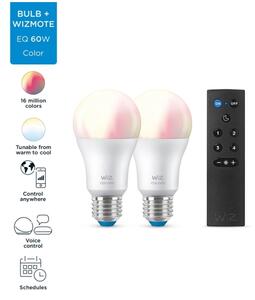 SADA 2x LED RGBW Stmívatelná žárovka A60 E27/8,5W/230V 2200-6500K Wi-Fi+DO - WiZ