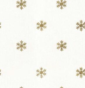 Belum Pryskyřičný ubrus odolný vůči skvrnám Muaré Snowflakes Gold 100 x 140 cm