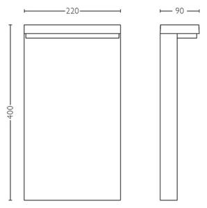 Philips - LED Venkovní lampa BUSTAN LED/3,8W/230V 40 cm IP44