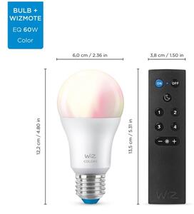 SADA 2x LED RGBW Stmívatelná žárovka A60 E27/8,5W/230V 2200-6500K Wi-Fi+DO - WiZ