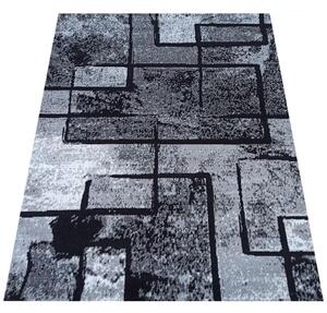 Makro Abra Moderní kusový koberec Soho 15 Geometrický šedý černý Rozměr: 80x150 cm