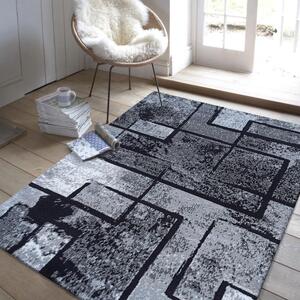 Makro Abra Moderní kusový koberec Soho 15 Geometrický šedý černý Rozměr: 80x150 cm