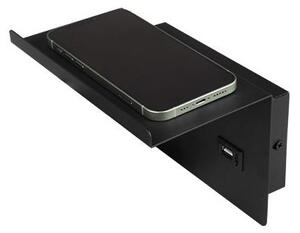 Nástěnné bodové svítidlo s poličkou a USB nabíječkou 1xG9/35W/230V černá/zlatá