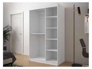 Posuvná skříň Ratintu 1 120 cm, Úložný prostor: ne, Barva: bílá / bílá + černý mat Mirjan24 5903211151095