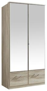ŠATNÍ SKŘÍŇ SE ZRCADLEM, barvy dubu, 90/199,5/58 cm MID.YOU - Šatní skříně, Online Only