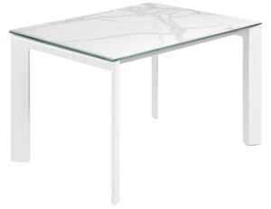 Bílý porcelánový rozkládací jídelní stůl Kave Home Axis 120/180 x 80 cm