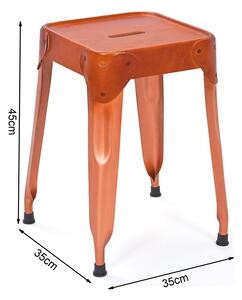 Unikátní kovová stolička (4 kusy) Unico - měděná