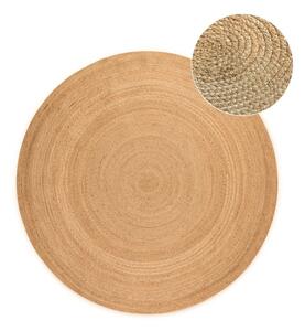 Oboustranný jutový kulatý koberec v přírodní barvě ø 100 cm Braided – Hanse Home