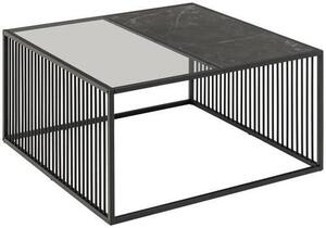 KONFERENČNÍ STOLEK, černá, sklo, kompozitní dřevo, 80/80/40 cm MID.YOU, Online Only