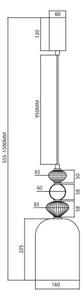 LED Lustr na lanku ARTE LED/12W/230V pr. 16 cm mosaz