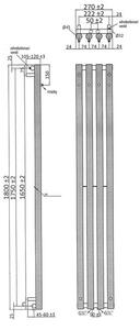 Sapho Pilon IZ121T Radiátor kombinovaný, 27x180cm, bílá mat