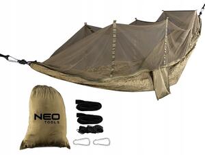 Houpací síť bez tyče Neo Tools zelená, nosnost 200 kg, 330 x 140 cm