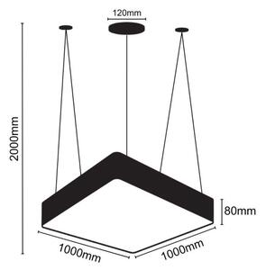 LED Lustr na lanku LED/170W/230V 4000K 100x100 cm
