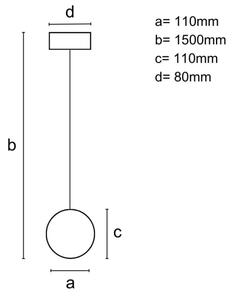 Lustr na lanku 1xGU10/10W/230V pr. 11 cm masiv/jasan