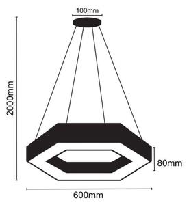 LED Lustr na lanku LED/28W/230V 4000K pr. 60 cm