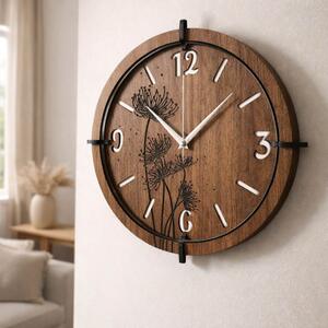 Dřevěné nástěnné hodiny | Moderní design a přírodní styl | SENTOP HDF0589-ORECH-WENGE
