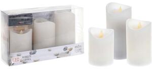 LED svíčka set 3ks 75x100/75x125/75x,150 s reálným plamenem a časovačem, bílá