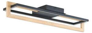 Lindby - Holamu LED Stropní svítidlo L86 Černá/Dřevo
