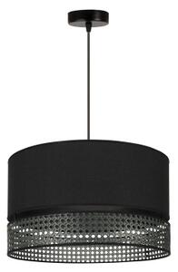 Duolla - Lustr na lanku DOUBLE RATTAN 1xE27/15W/230V pr. 40 cm černá
